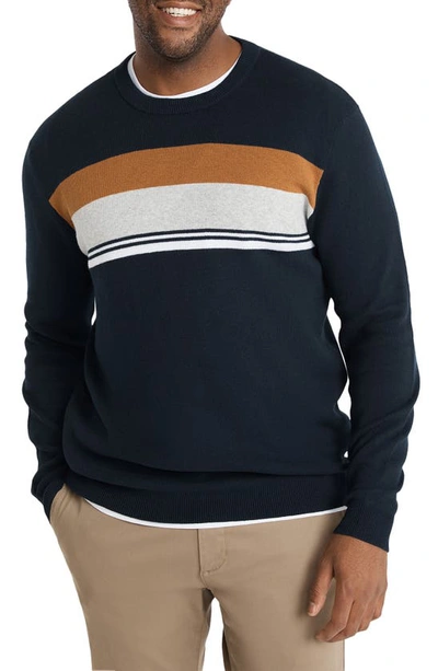 Shop Johnny Bigg Martin Stripe Cotton Sweater In Navy