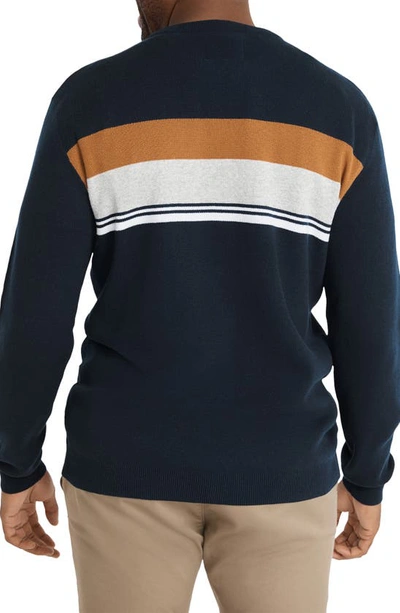 Shop Johnny Bigg Martin Stripe Cotton Sweater In Navy