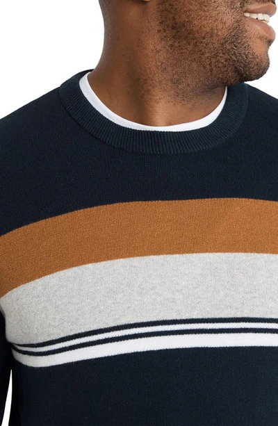 Shop Johnny Bigg Martin Stripe Cotton Sweater In Navy
