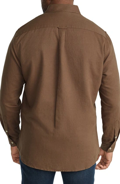 Shop Johnny Bigg Anders Linen & Cotton Button-up Shirt In Cocoa