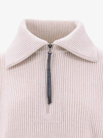Shop Brunello Cucinelli Woman Sweater Woman Beige Knitwear In Cream