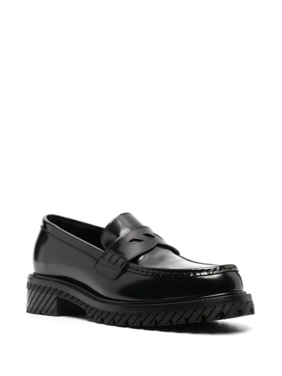 Shop Off-white Leather Moccasin In Black