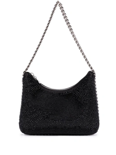 Shop Stella Mccartney Falabella Zip Mini Shoulder Bag In Black