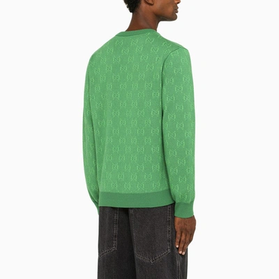 Shop Gucci Green Gg Wool Sweater Men