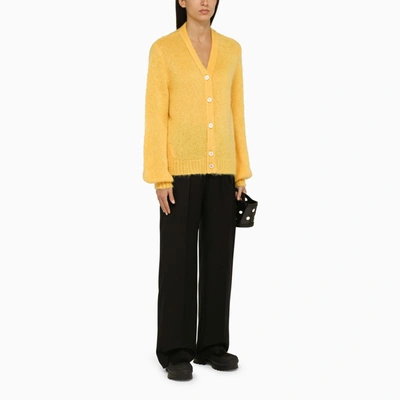 Shop Marni Yellow Knitted Cardigan Women
