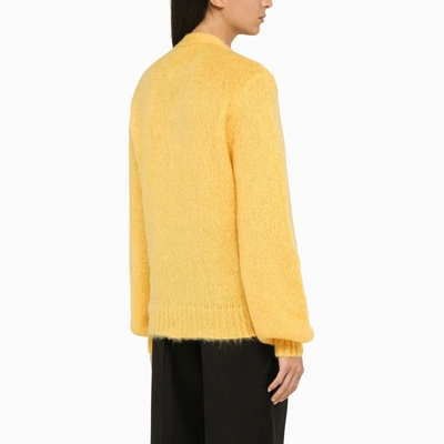 Shop Marni Yellow Knitted Cardigan Women