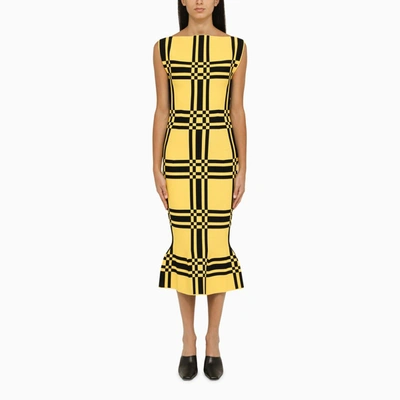 Shop Marni Yellow/white Dress With Ruffle Women