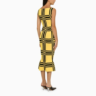 Shop Marni Yellow/white Dress With Ruffle Women