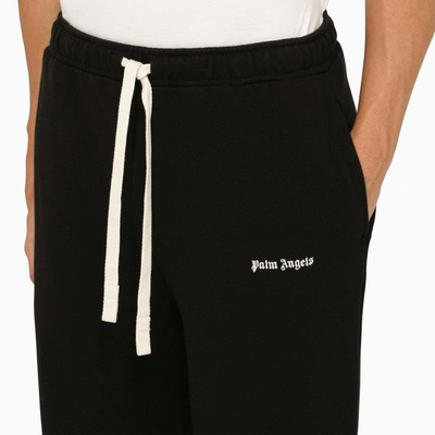 Shop Palm Angels Black Jogging Trousers In Jersey Men