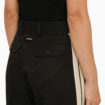 Shop Palm Angels Black Trousers With Bands Women