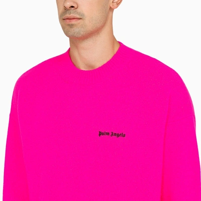 Shop Palm Angels Fuchsia Wool Crew-neck Jumper Men In Pink