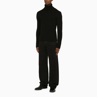 Shop Saint Laurent Black Turtleneck Pullover Men
