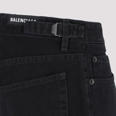 Shop Balenciaga Buckle Loose Fit Pants In Black
