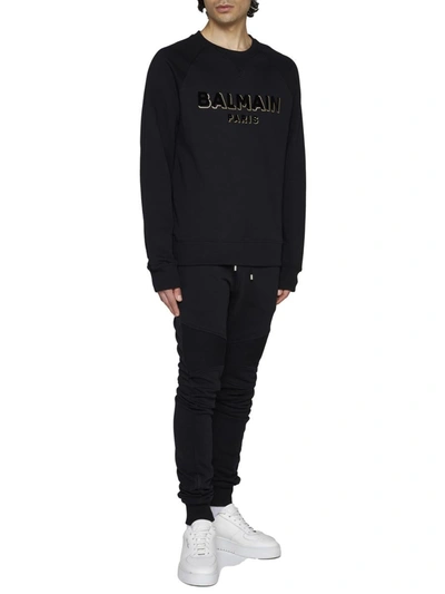 Shop Balmain Sweaters In Noir Noir Or
