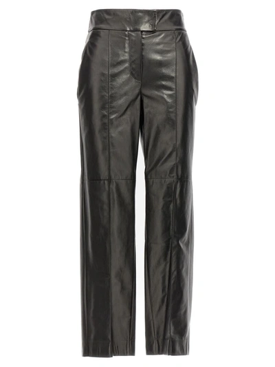 Shop Brunello Cucinelli Leather Pants In Black