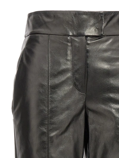 Shop Brunello Cucinelli Leather Pants In Black