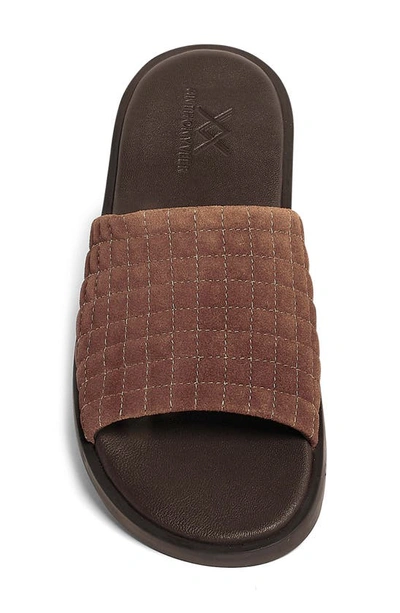 Anthony Veer Men's Miami Suede Comfort Slip On Slides In Brown