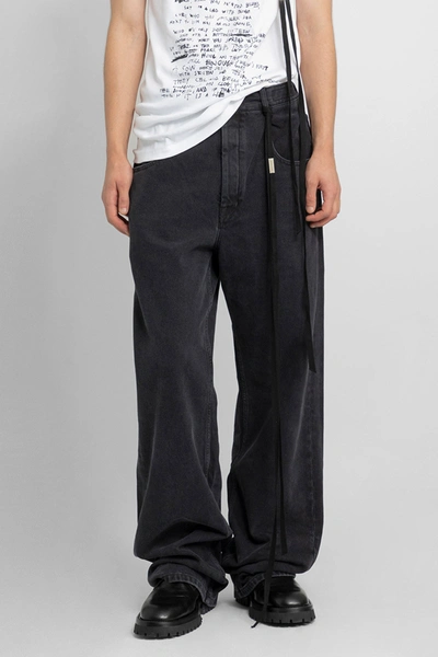 Ann Demeulemeester Man Black Jeans In Black