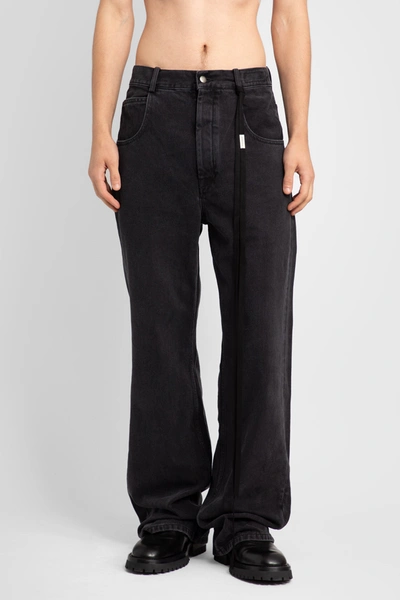 Ann Demeulemeester Man Black Jeans In Black