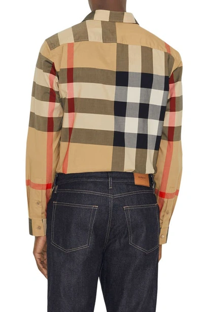 Shop Burberry Summerton Heritage Check Cotton Button-up Shirt In Archive/ Beige
