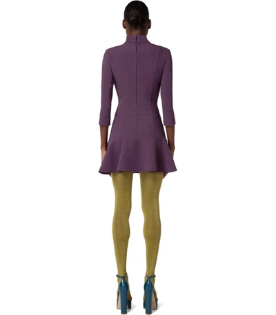 Shop Elisabetta Franchi Purple Dress With Buttons In Violet