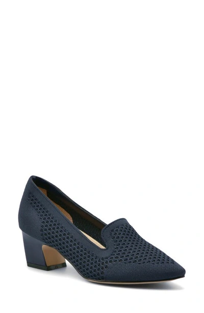 Shop Adrienne Vittadini Fang Pointed Toe Pump In Navy