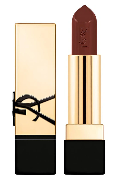 Shop Saint Laurent Rouge Pur Couture Caring Satin Lipstick With Ceramides In Effortless Maroon