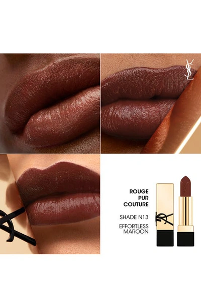 Shop Saint Laurent Rouge Pur Couture Caring Satin Lipstick With Ceramides In Effortless Maroon