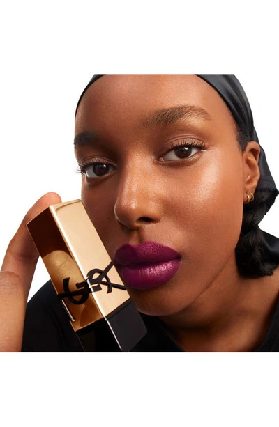 Shop Saint Laurent Rouge Pur Couture Caring Satin Lipstick With Ceramides In Liberated Plum