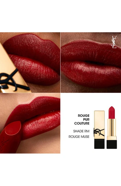 Shop Saint Laurent Rouge Pur Couture Caring Satin Lipstick With Ceramides In Red Muse