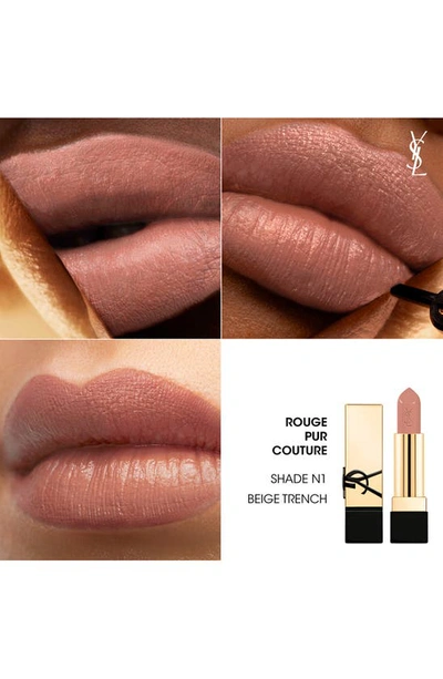 Shop Saint Laurent Rouge Pur Couture Caring Satin Lipstick With Ceramides In Beige Trench