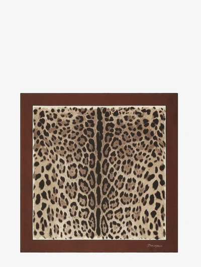 Shop Dolce & Gabbana Foulard In Brown