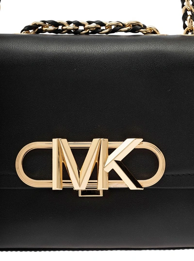 Shop Michael Michael Kors 18k Smooth Nappa Smooth Nappa 30/32 Solid Semi Lux Emb Calf Leather In Black