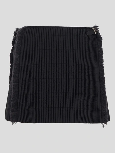 Shop Durazzi Milano Fringed Quilted Mini Skirt In Black