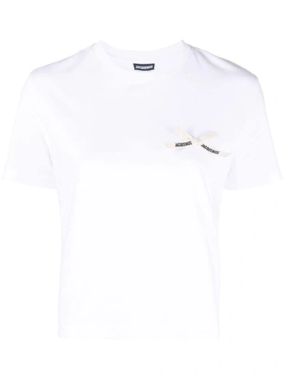 Shop Jacquemus T-shirt Noeud Clothing In White