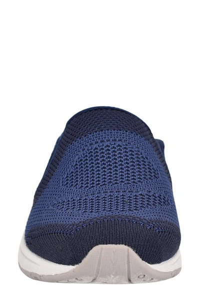 Shop Easy Spirit Take Knit Slip-on Sneaker In Evening Blue/ Gray Blue