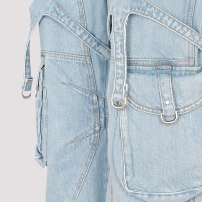 Shop Off-white Bleach Cargo Pocket Over Pants In Blue