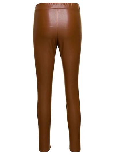 Shop Michael Michael Kors Eco Leather Leggings In Brown