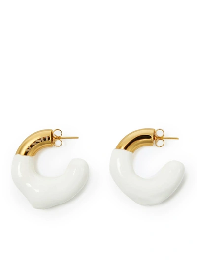 Shop Sunnei Small Rubberized Earrings In White