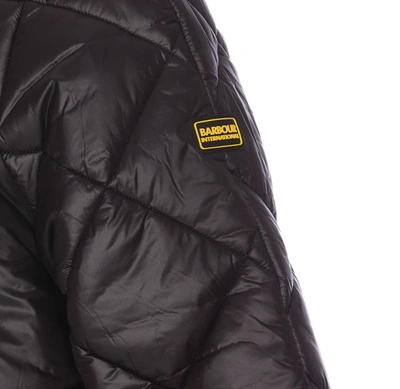 Barbour Black Down Jacket In Brown