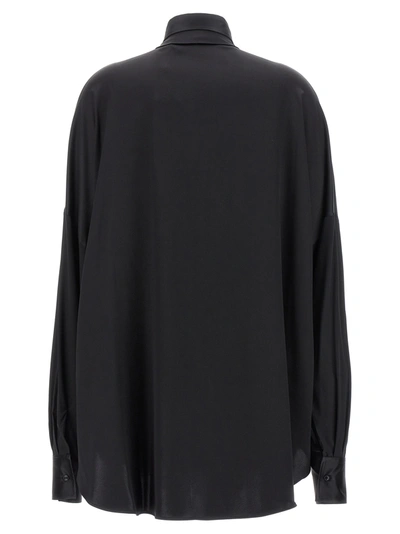 Shop Ermanno Scervino Pussy-bow Silk Shirt Shirt, Blouse Black