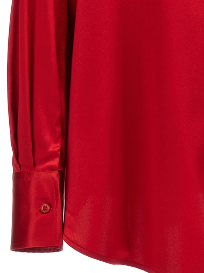 Shop Ermanno Scervino Pussy-bow Silk Shirt Shirt, Blouse Red