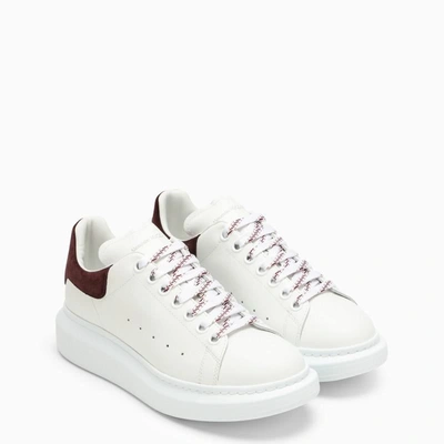 Shop Alexander Mcqueen White/burgundy Oversized Sneakers