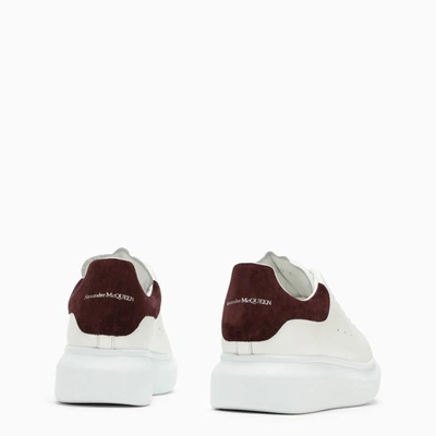 Shop Alexander Mcqueen White/burgundy Oversized Sneakers