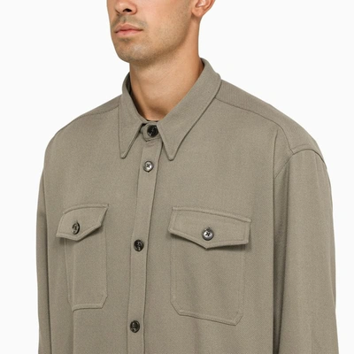 Shop Ami Alexandre Mattiussi Ami Paris Shirt With Pockets In Taupe In Grey