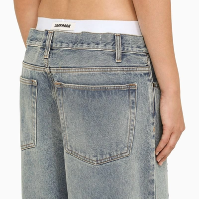 Shop Darkpark Low-waisted Washed Jeans In Light Blue