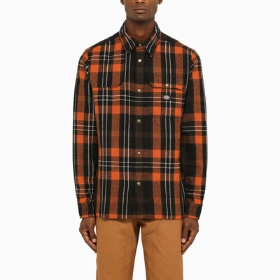 Dickies Nimmons Plaid Button-up Shirt In Orange