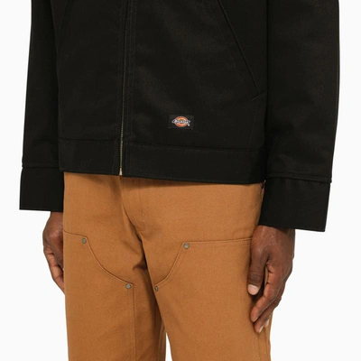 Shop Dickies Essentials Lined Recycled Eisenhower Jacket In Black