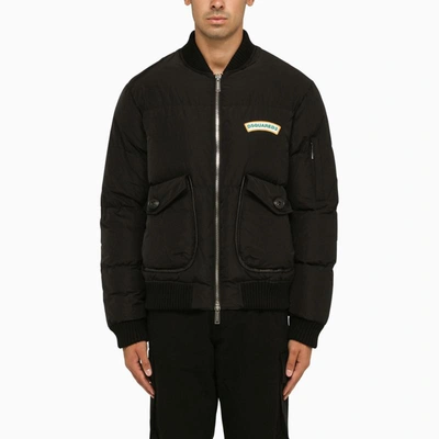 Shop Dsquared2 Padded Bomber With Logo In Black