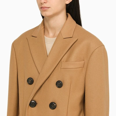 Dsquared2 Dsquared Camel Wool Blend Oversize Deana Coat In Beige